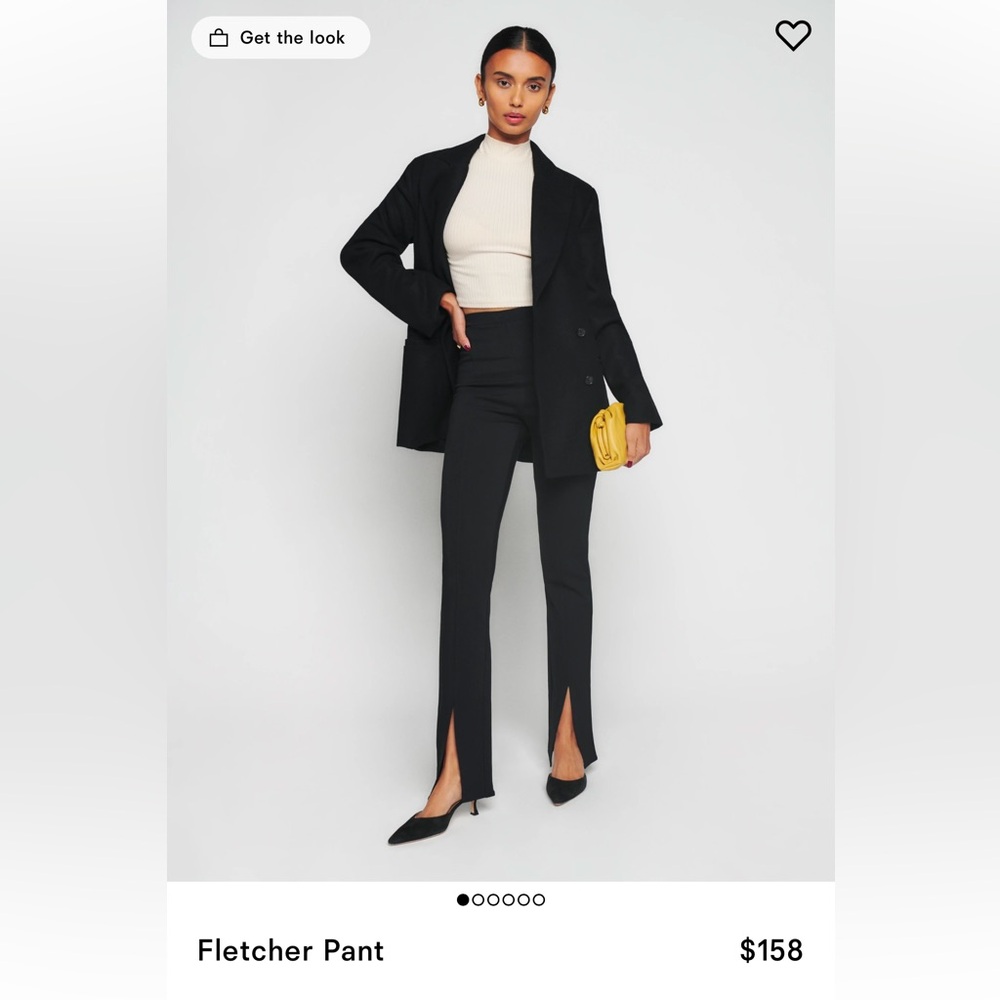 Reformation Fletcher Pant Black - Size L